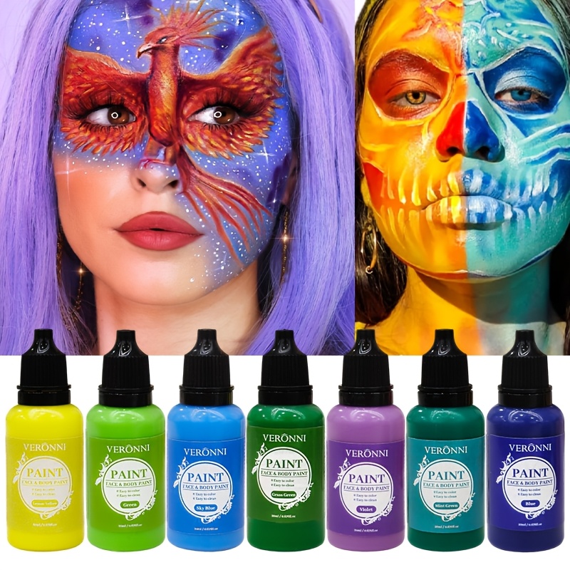 2本セットの白黒フェイスペイントセット。ペイントブラシ1本付 - Cosplay Prop Paint のレビューと価格